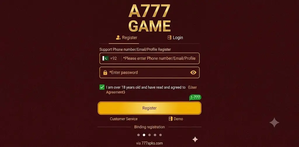 A777 Game interface image 